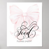 Roze strik Modern Baby shower eten Poster (Voorkant)