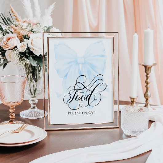 Roze strik Modern Baby shower eten Poster