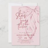 Roze Strik ⎮Moderne Elegante Bruiloft Feest Kaart (Voorkant)