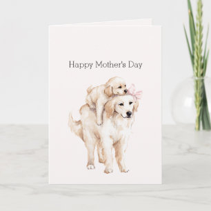 Roze Strik Moeder Moederdag Honden Kaart