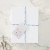 Roze Strik Monogram Bedankt Bericht Bruiloft Cadeaulabel (Met Touw)