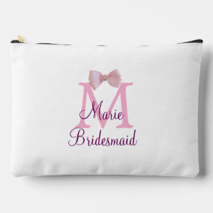 roze strik monogram bruidsmeisje modern meisjesach etui