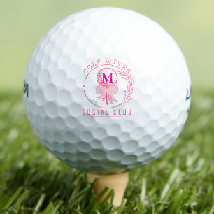 Roze Strik Monogram Golf Wives Social Club Golfballen