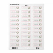 Roze Strik Monogram Krans Kerstmis Etiket (Full Sheet)