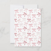 Roze strik monogram Waterverf Bedankkaart (Achterkant)