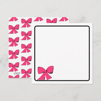Roze Strik Notitiekaart Kaart