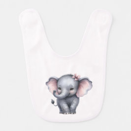 Roze Strik Olifant Baby Bijter Slabbetje