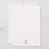 Roze strik olifant Meisje Baby Shower Kaart (Achterkant)