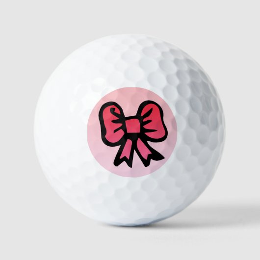 Roze Strik Ontwerp Golfballen (Voorkant)