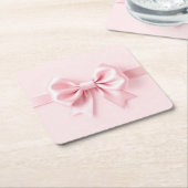 Roze strik papier Onderzetter (Schuin)