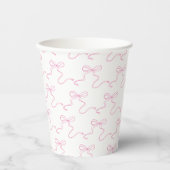 Roze Strik Papieren Bekertje Bekers (Voorkant)