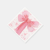 Roze Strik Papieren Servet (Hoek)