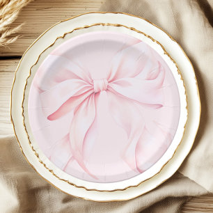 Roze Strik Papieren Servet Coquette Bordje