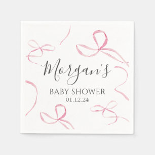 Roze strik Papieren servetten, strik thema decorat Servet