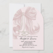 Roze Strik Parel Meisje Baby Shower Kaart (Voorkant)
