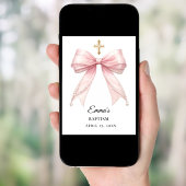 Roze strik parels Doop welkom Poster