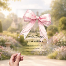 Roze strik parels elegante Quinceanera luxe helder