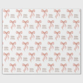 Roze Strik Persoonlijke Bruidsfeest Cadeaupapier (Vlak)