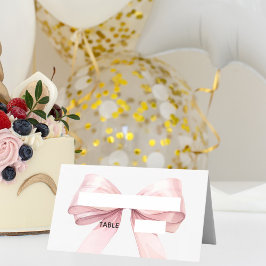 Roze strik plaatskaarten | Elegant gevouwen Plaatskaartje