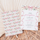 Roze Strik Pompoen Baby Shower Kaart
