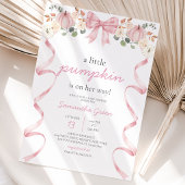 Roze Strik Pompoen Baby Shower Kaart
