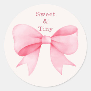 Roze Strik Pompoen Baby Shower Stickers