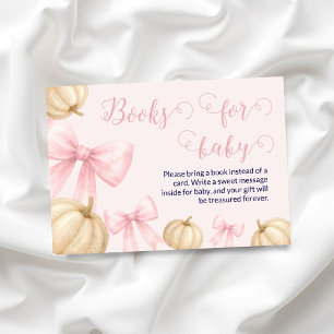 Roze strik Pompoen Boeken voor Baby Kaart Baby Sho