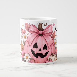 Roze Strik Pompoen Coquette Halloween Grote Koffiekop