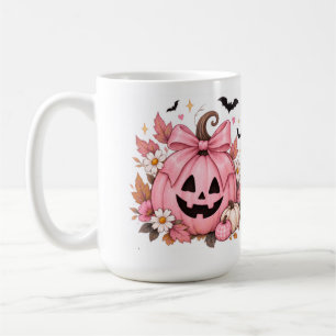 Roze Strik Pompoen Coquette Halloween Koffiemok