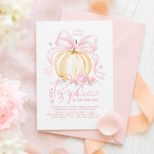 Roze Strik Pompoen Elegante Herfst Meisje Baby Sho