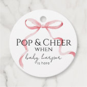 Roze Strik Pop En Gejuich  Bedankjes Labels (Voorkant)