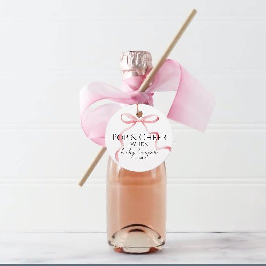 Roze Strik Pop En Gejuich  Bedankjes Labels