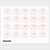 Roze strik preppy Coquette 1e verjaardag Ronde Sticker (Vel)