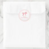 Roze strik preppy Coquette 1e verjaardag Ronde Sticker (Tas)