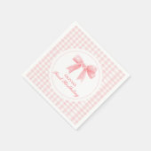 Roze strik preppy Coquette 1e verjaardag Servet (Hoek)