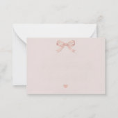 Roze Strik QR-code RSVP Notitiekaartje (Achterkant)