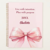 Roze strik quote 2026 planner (Voorkant)