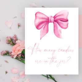 Roze strik - raad eens hoeveel snoepjes in potje poster