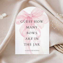 Roze Strik Raad Hoeveel Spel Baby Shower kaart