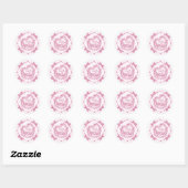 Roze Strik Retro Hart Coquette Cake Bedankt Ronde Sticker (Vel)