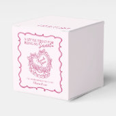 Roze Strik Retro Hart Coquette Cake Bruidsdouche Bedankdoosjes (Voorkant Zijde)