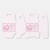 Roze Strik Retro Hart Coquette Cake Bruidsdouche Bedankdoosjes (Ongevouwen)