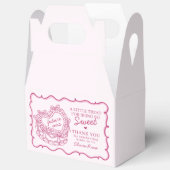 Roze Strik Retro Hart Coquette Cake Bruidsdouche Bedankdoosjes (Open)