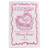 Roze Strik Retro Hart Coquette Cake Bruidsdouche Medium Cadeauzakje (Voorkant)