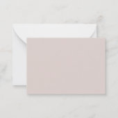 Roze strik roodbruine reactie RSVP Notitiekaartje (Achterkant)