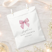 Roze Strik Roze Baby Shower Bedankzakje (Geknipt)