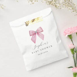 Roze Strik Roze Baby Shower Bedankzakje
