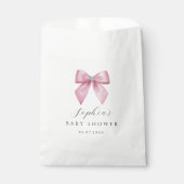 Roze Strik Roze Baby Shower Bedankzakje (Voorkant)