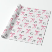Roze Strik Roze Bruiloftsfeestje Cadeaupapier (Uitgerold)
