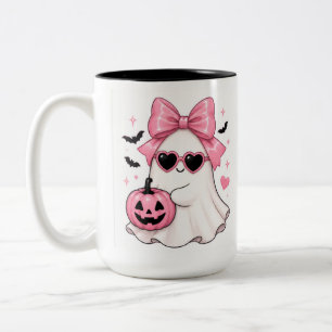 Roze Strik Roze Geest Hart Zonnebril Tweekleurige Koffiemok
